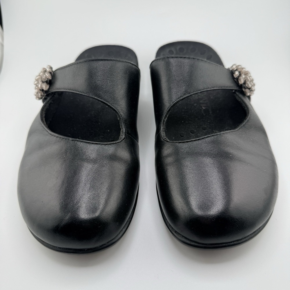 Vionic Orthaheel Black Rest Joan Size 6 Slip On Comfort Shoes Mary Jane Leather - Picture 3 of 10